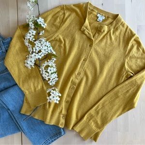 J. Crew Cardigan in Mustard Yellow